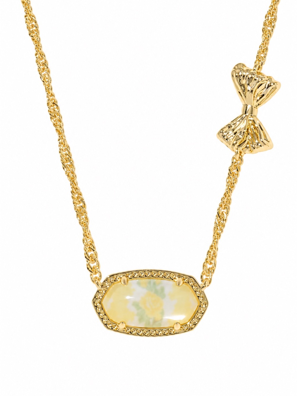 Kendra Scott xLoveShackFancy Sun Glow Blooming Heirloom Elisa Necklace Gold bow